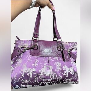 Coach Purple Ashley Signature Satche